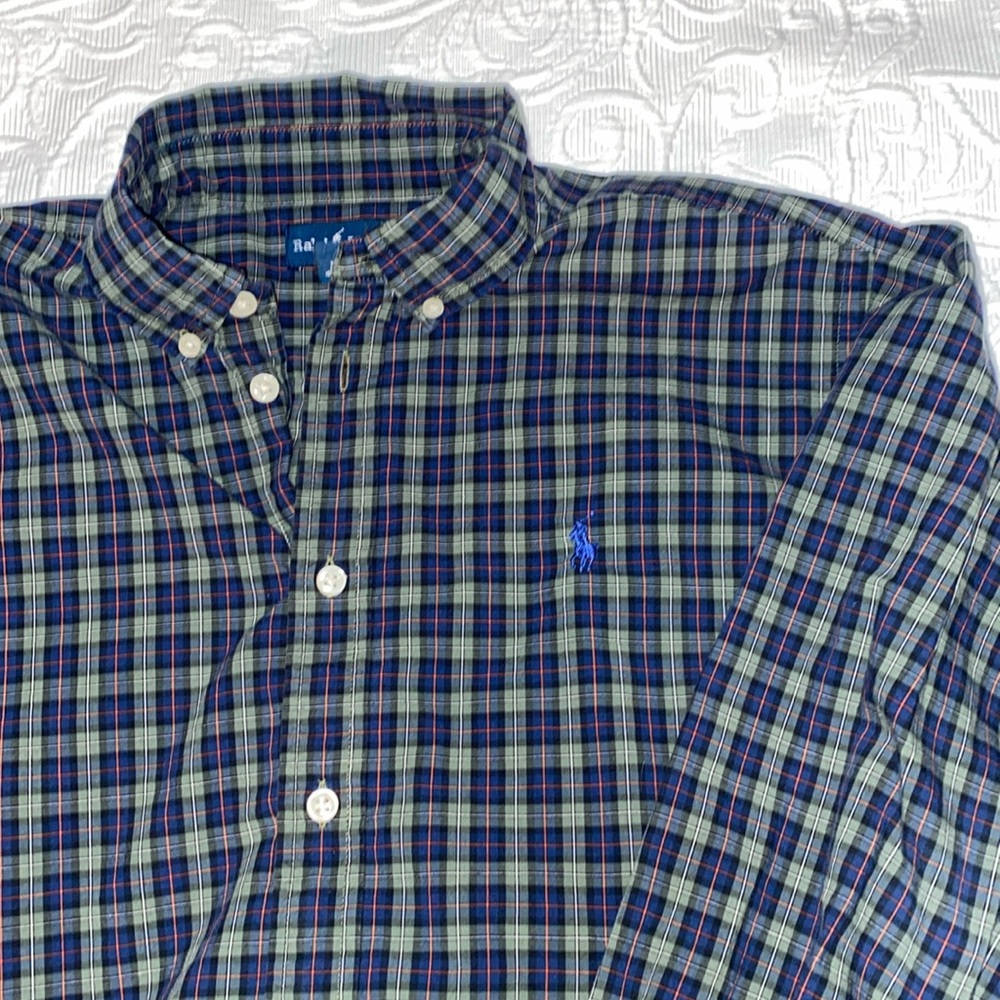 Ralph Lauren green plaid button downn